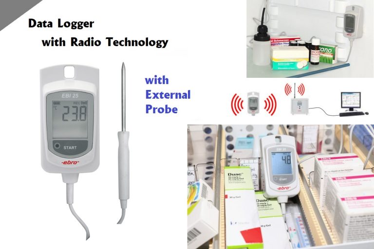 Wireless temperature and humidity logger with external probe
